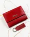 Zestaw: Portfel, Brelok, czerwony, skórzany, RFID, Peterson
