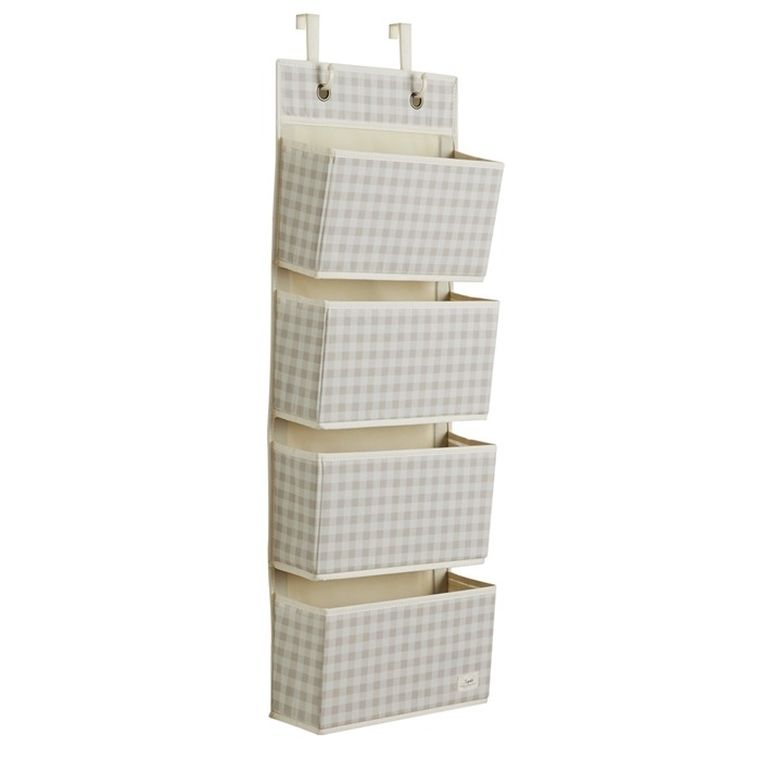 3 Sprouts, Gingham, organizer na drzwi wiszący, beige