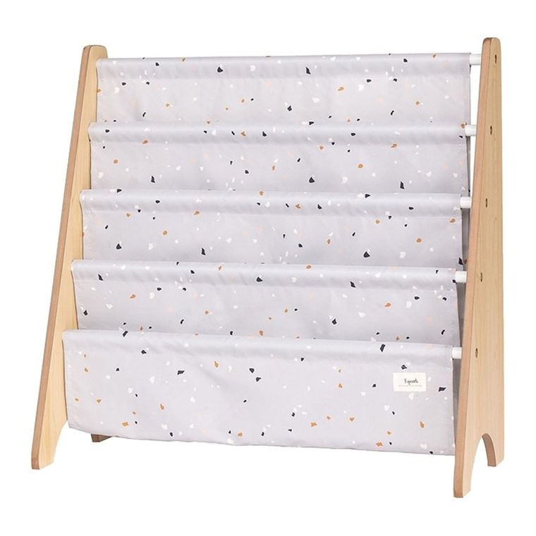 3 Sprouts, Recycled Terrazzo, stojak na książki, Light Gray