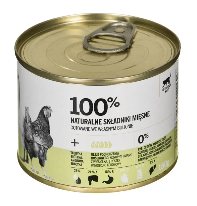 3coty, Chicken + Goose Complete Cat Wet Food, karma mokra dla kota z kurczakiem i gęsią, puszka, 180g