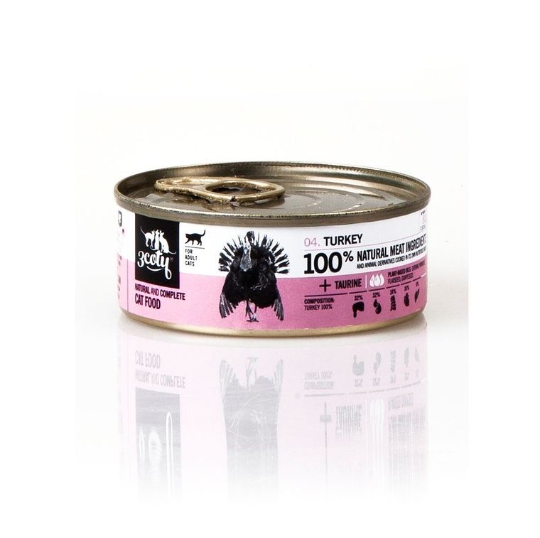 3coty, indyk, karma mokra dla dorosłych kotów, 80g