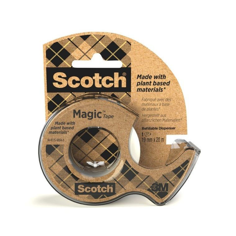 3M, Scotch Magic, ekologiczna taśma biurowa z dyspenserem, matowa, 19 mm x 20m