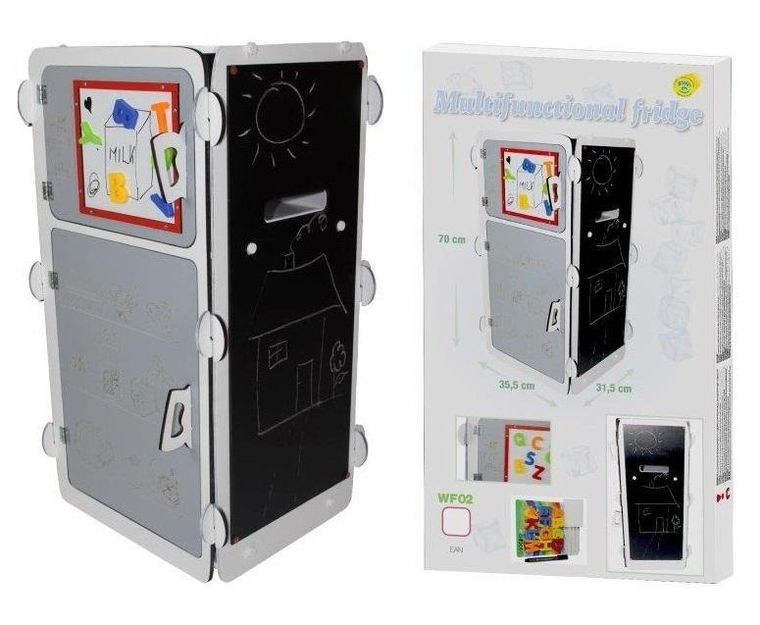 3TOYMS, lodówka drewniana, szara