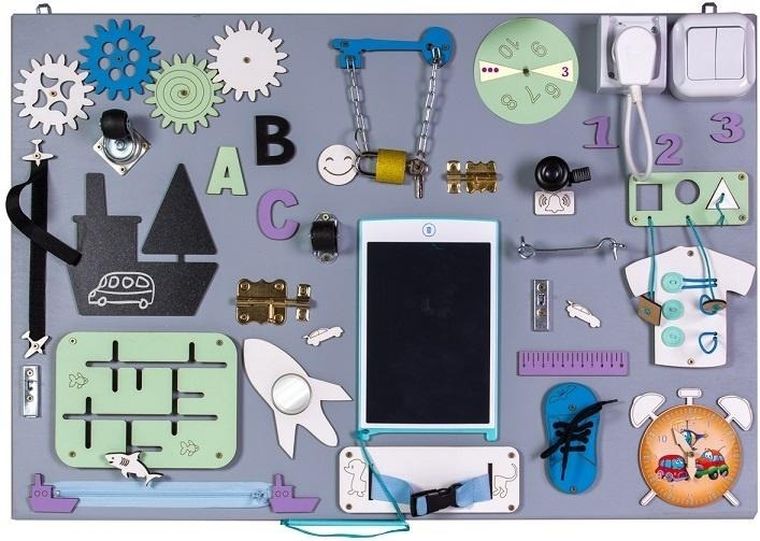 3TOYMS, tablica manipulacyjna, kolorowa, 50-75 cm