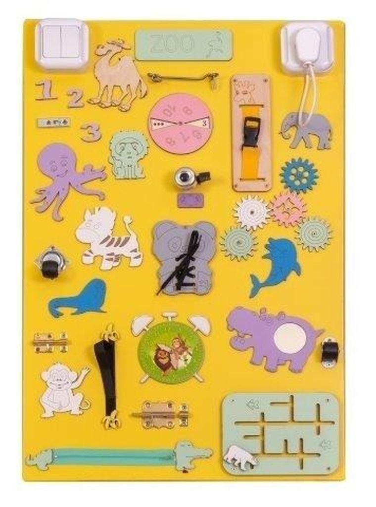 3TOYMS, tablica manipulacyjna, rozkładana, ZOO, 50-75 cm