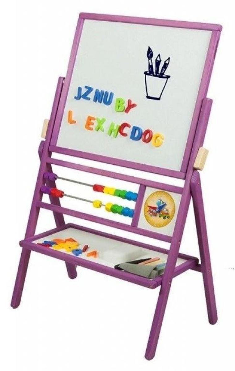 3toysm, tablica obrotowa, 2-rzędowe liczydło, fioletowa