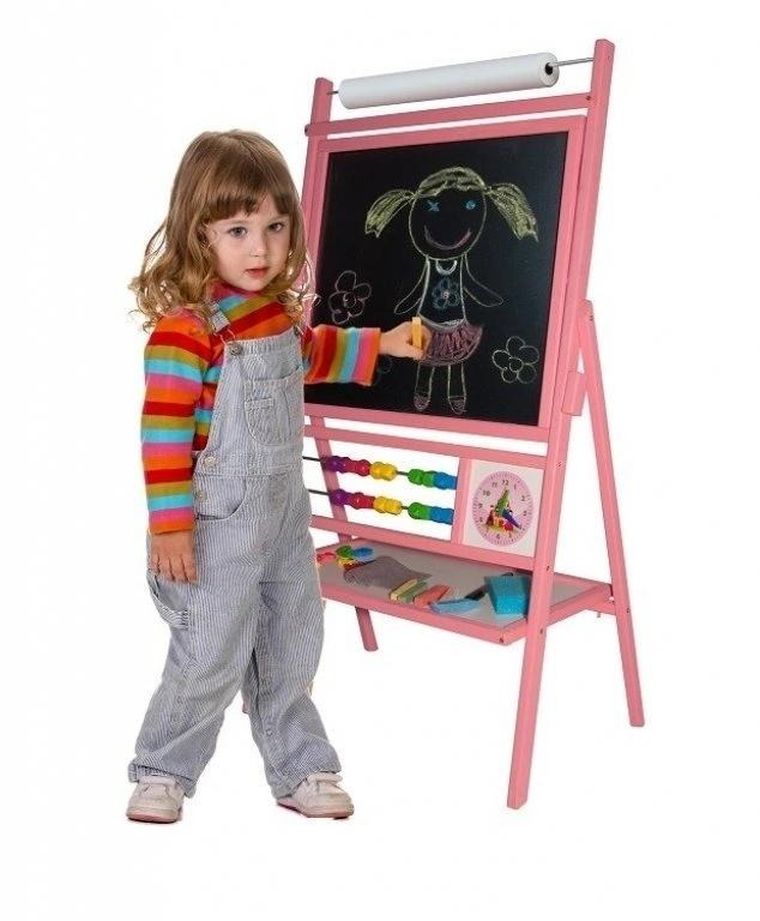 3toysm, tablica obrotowa, 2-rzędowe liczydło, różowa