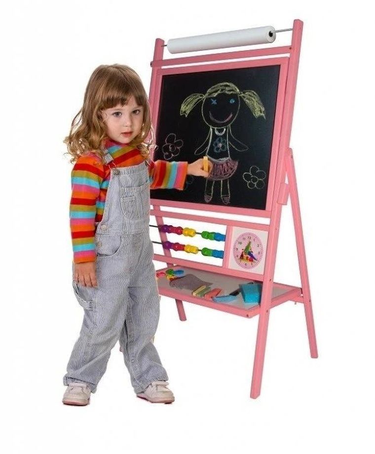 3toysm, tablica obrotowa, 2-rzędowe liczydło, różowa