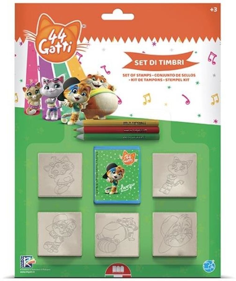 44 Koty, zestaw kreatywny, pieczątki, 5 szt.