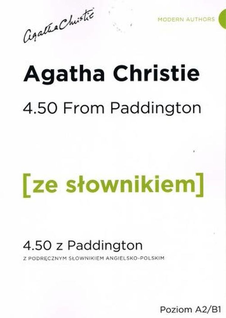 4.50 from paddington, ze słownikiem. Poziom A2/B1