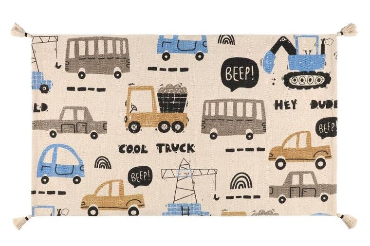 4living, dywan bawełniany, ciężarówki, 70-120 cm