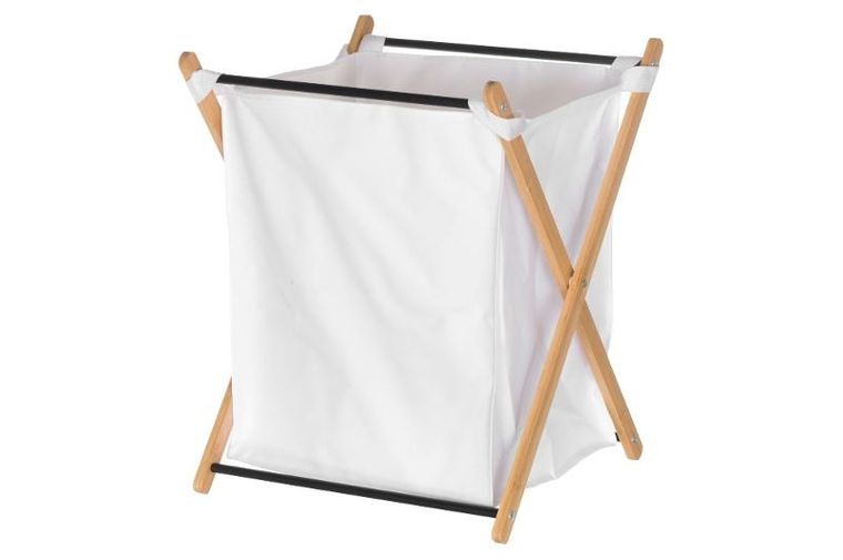 4living, kosz na pranie na bambusowym stelażu
