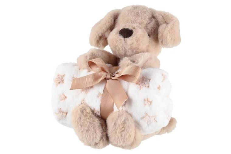 4living, polarowy koc z maskotką, 75-100 cm