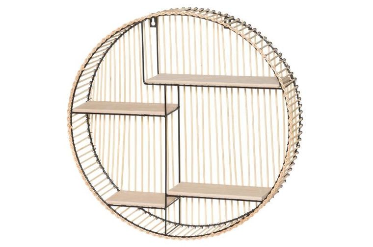 4living, rattanowa półka ścienna, ø 50 cm