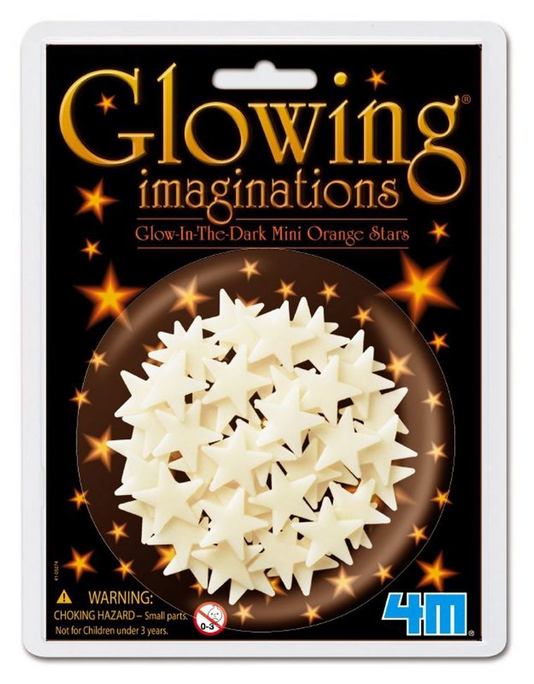 4M, mini gwiazdki świecące, pomarańczowe, zestaw kreatywny