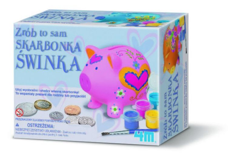 4M, skarbonka świnka, zestaw kreatywny