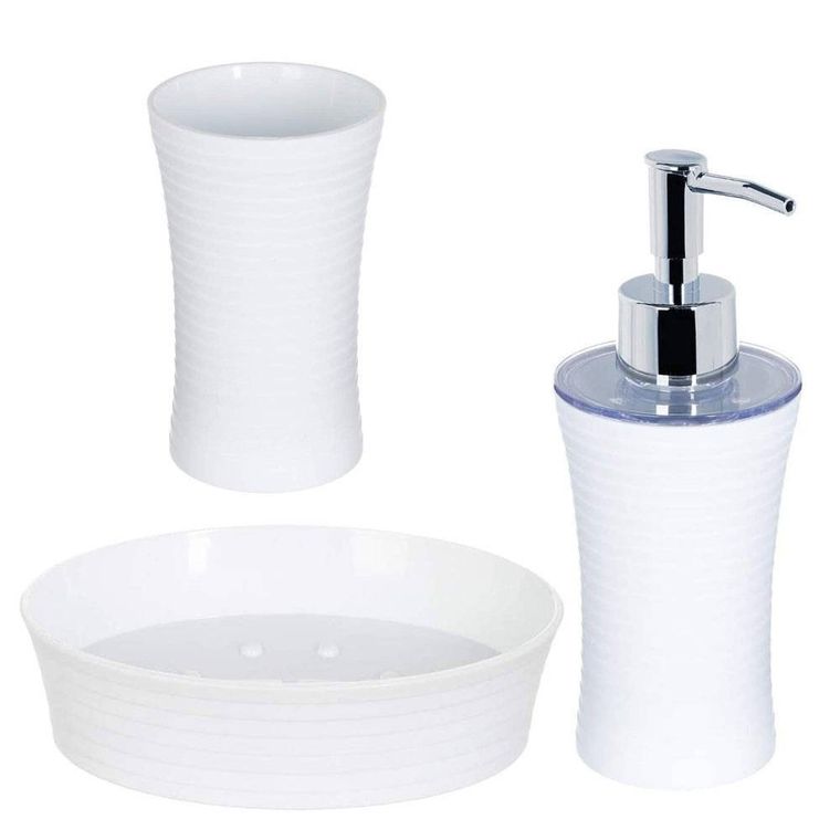 5five Simply Smart, akcesoria łazienkowe, zestaw 3 szt., białe