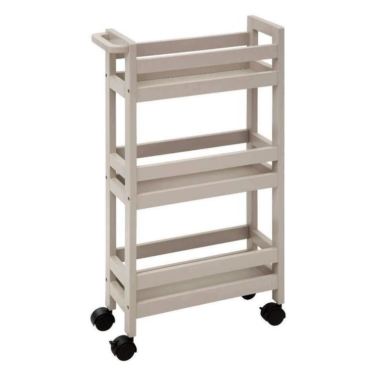 5five Simply Smart, bardzo wąski regał łazienkowy na kółkach, 3 półki, szer. 15 cm