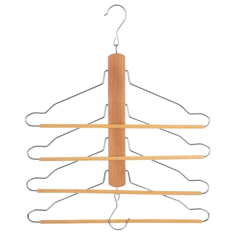 5five Simply Smart, drewniany wieszak na spodnie, 4 elementy