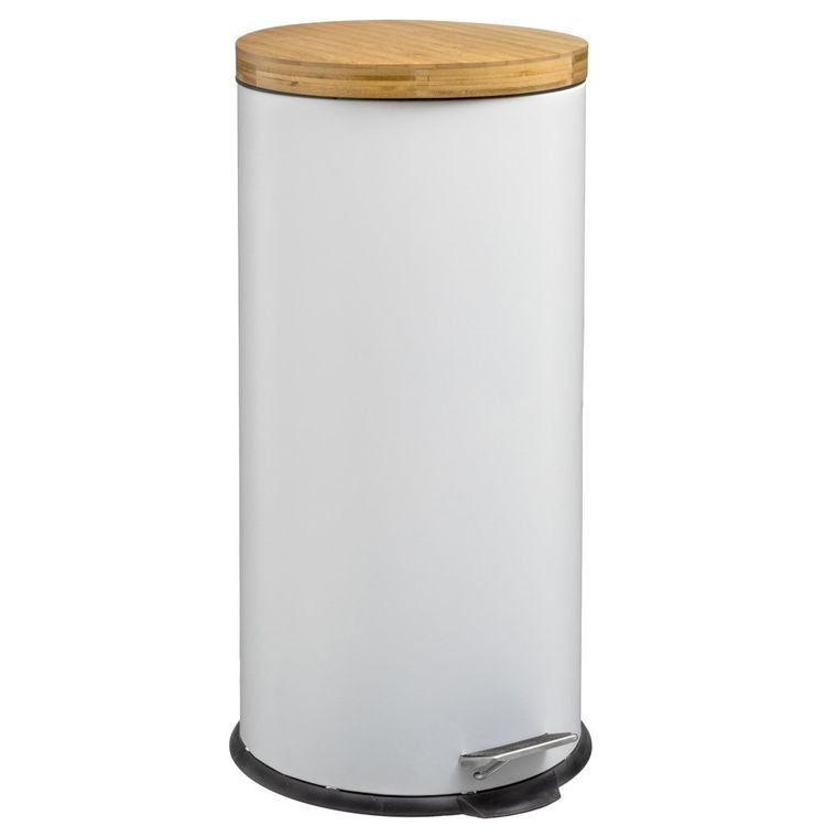 5five Simply Smart, kosz na śmieci, Natureo, 30 L, metalowy, biały