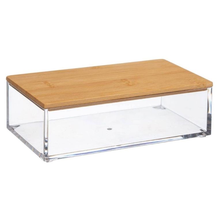 5five Simply Smart, organizer łazienkowy, Selena, podłużny z pokrywką z bambusa