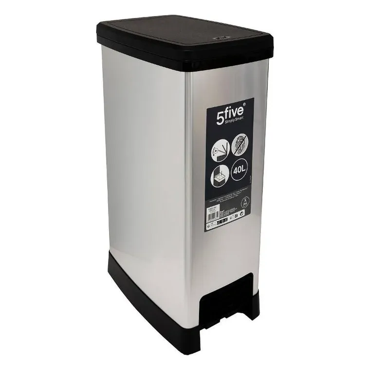 5five Simply Smart, Plast, wąski kosz na śmieci, 23,5 cm