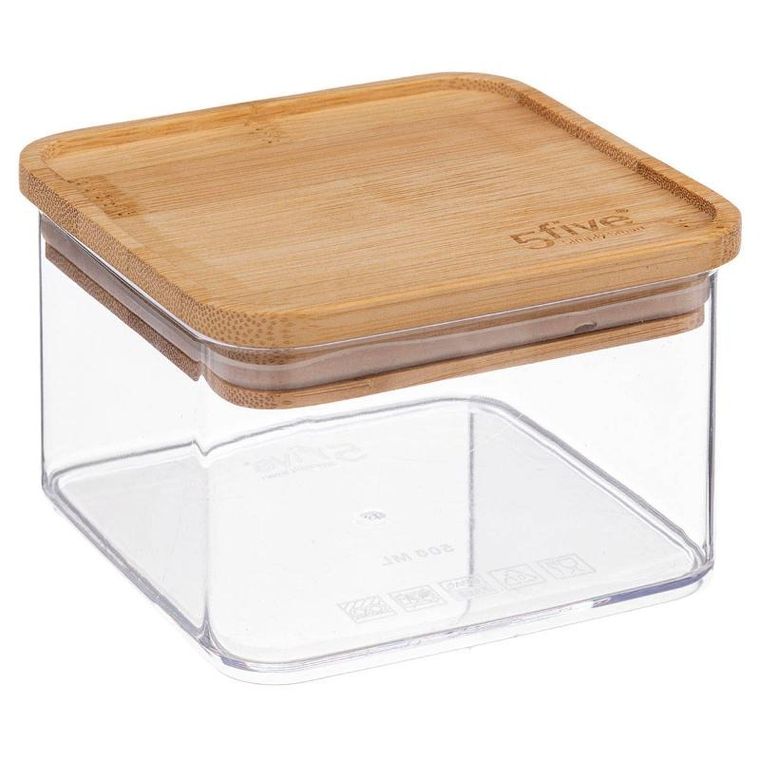 5five Simply Smart, pojemnik na produkty sypkie, Eske, bambusowa pokrywka, 500 ml