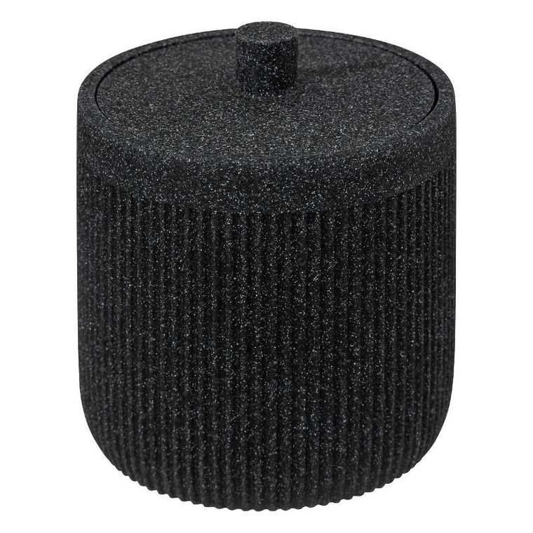 5five Simply Smart, pojemnik na waciki i patyczki, Onyx, łupek, Ø 9.9 cm