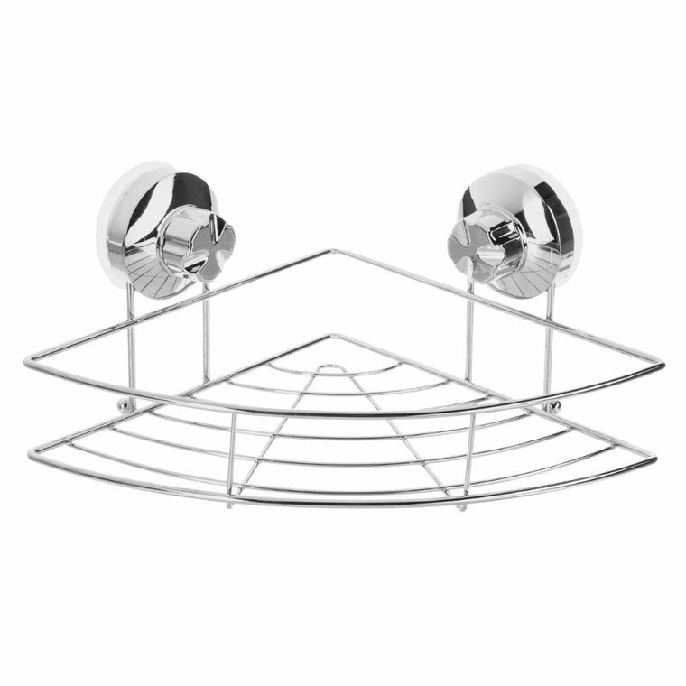 5five Simply Smart, półka łazienkowa, wisząca na przyssawki, stal chromowana, narożna