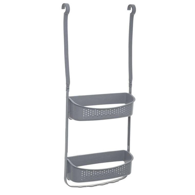 5five Simply Smart, półka łazienkowa z przyssawkami, 2 półki, szara