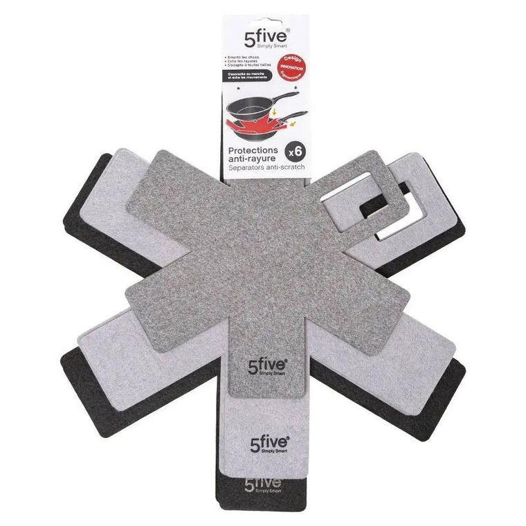 5five Simply Smart, przekładki do patelni, garnków, Baize, filcowe, 6 szt.