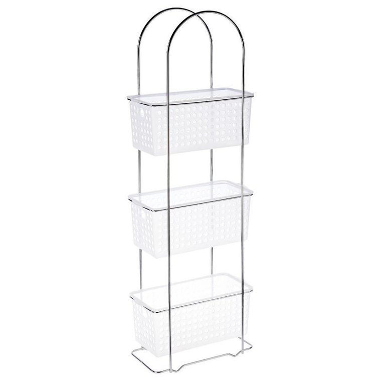 5five Simply Smart, regał łazienkowy, półki na przybory - 3 poziomy, biało-transparentny