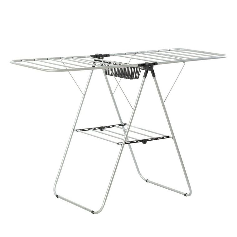 5five Simply Smart, rozkładana suszarka na pranie, z koszyczkiem na drobiazgi, 2 poziomy