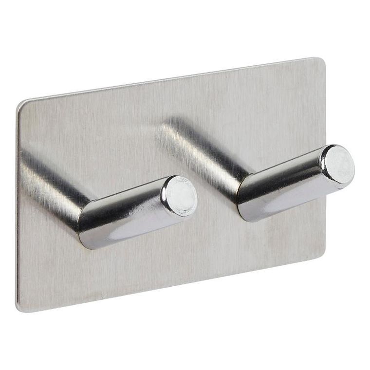 5five simply smart, Stiky, haczyk samoprzylepny + 2 wieszaki, stal nierdzewna, 9-3,5-4,5 cm