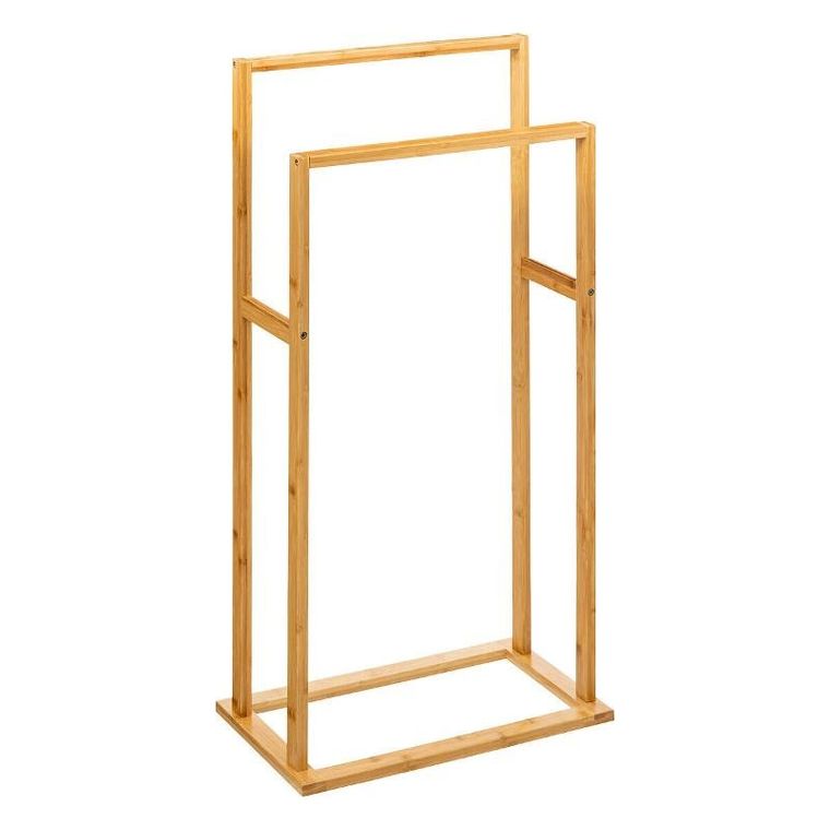 5five Simply Smart, stojak na ręczniki do łazienki, podwójny, z bambusa, 42-24.2-81.5 cm