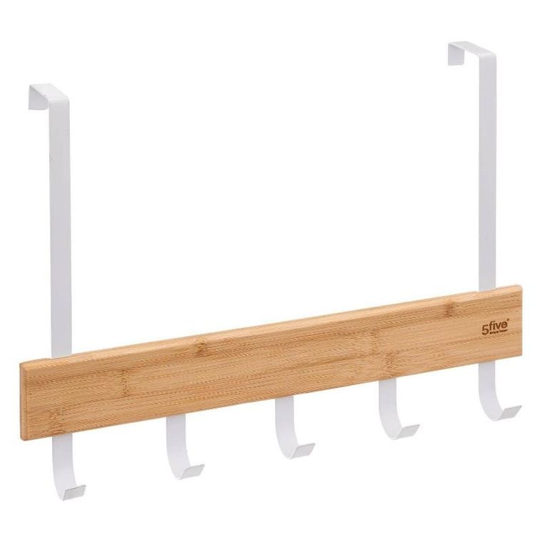 5five Simply Smart, wieszak na ręczniki na drzwi o grubości do 2 cm, 5 haczyków