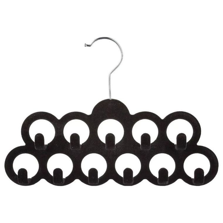 5five Simply Smart, wieszak welurowy na szaliki, paski, 11 przegródek