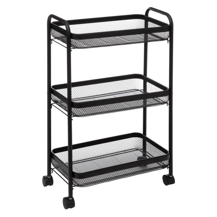 5Five Simply Smart, wózek kuchenny na kółkach, Mayaj, 3 poziomy, czarny