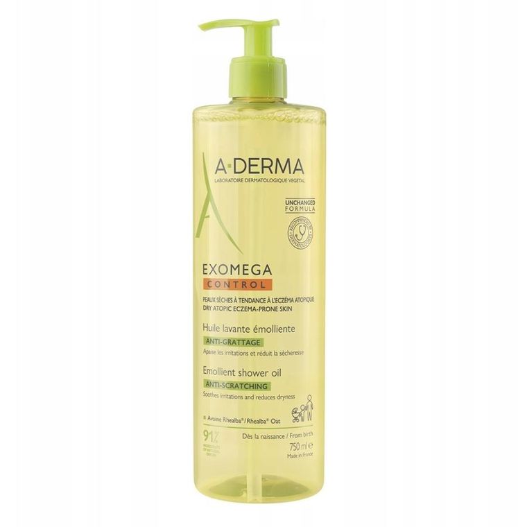 A-Derma, Exomega Control, olejek emolientowy pod prysznic, 750 ml