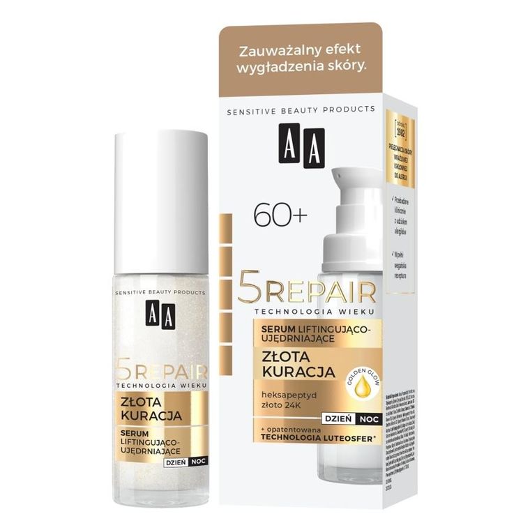 AA, 5 Repair, New 60+, serum liftingująco-ujędrniające, 35 ml