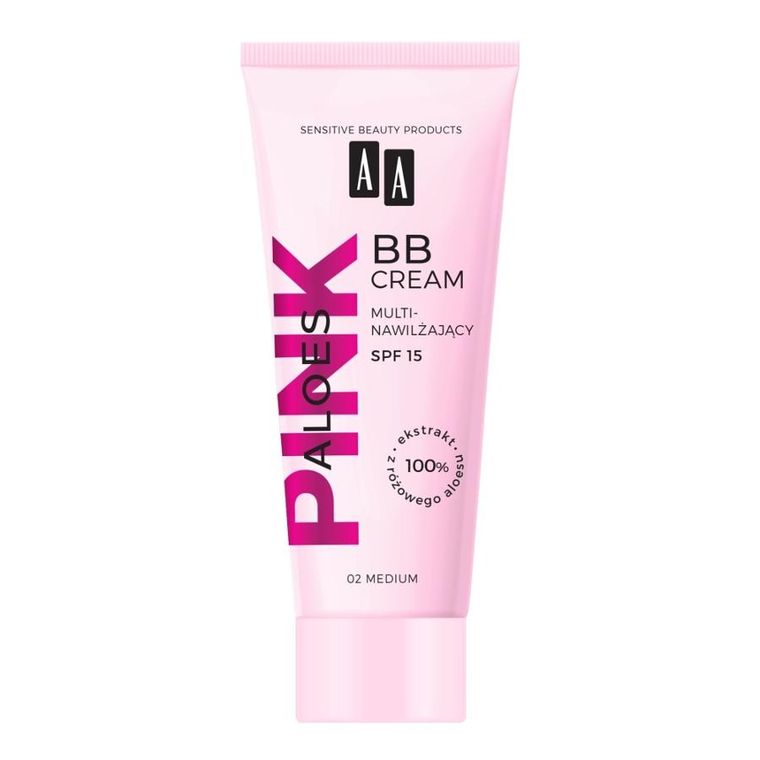 AA, Aloes Pink, multinawilżający krem BB, 02 Medium, 30 ml