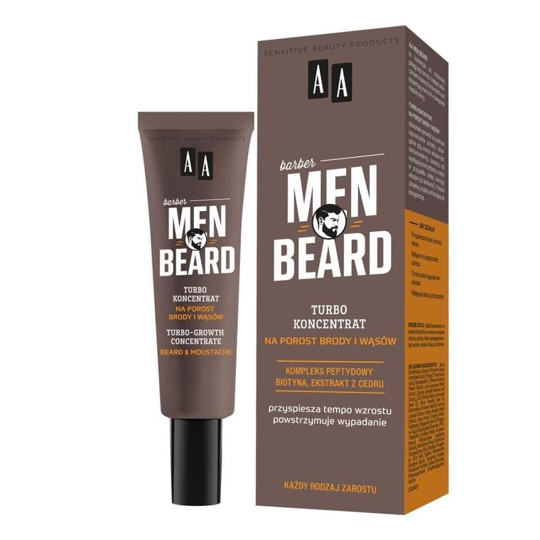 AA, Men Beard, turbo-koncentrat na porost brody i wąsów, 30 ml