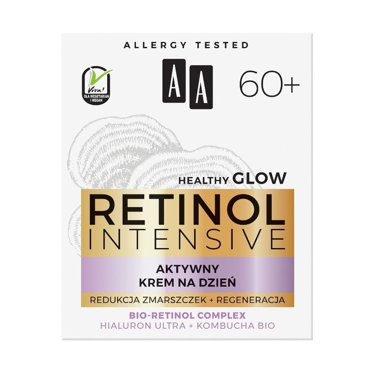 AA, Retinol Intensive 60+ aktywny krem na dzień, redukcja zmarszczek + regeneracja, 50 ml