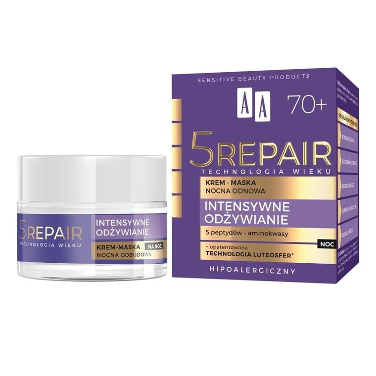 AA, Technologia Wieku 5repair, krem-maska nocna odbudowa, 50 ml