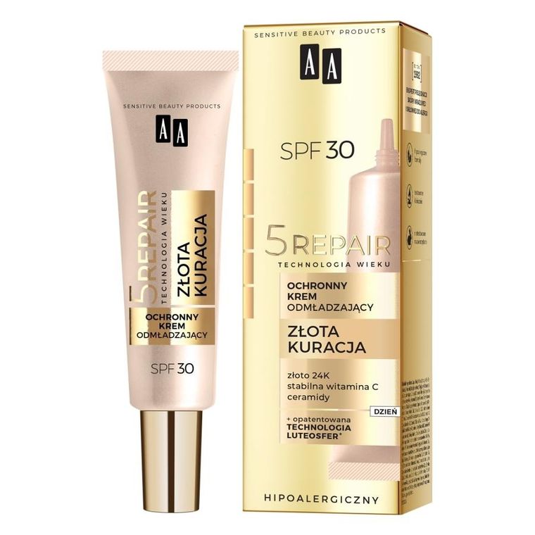 AA, Technologia Wieku 5repair, ochronny krem odmładzający, SPF 30, 50 ml