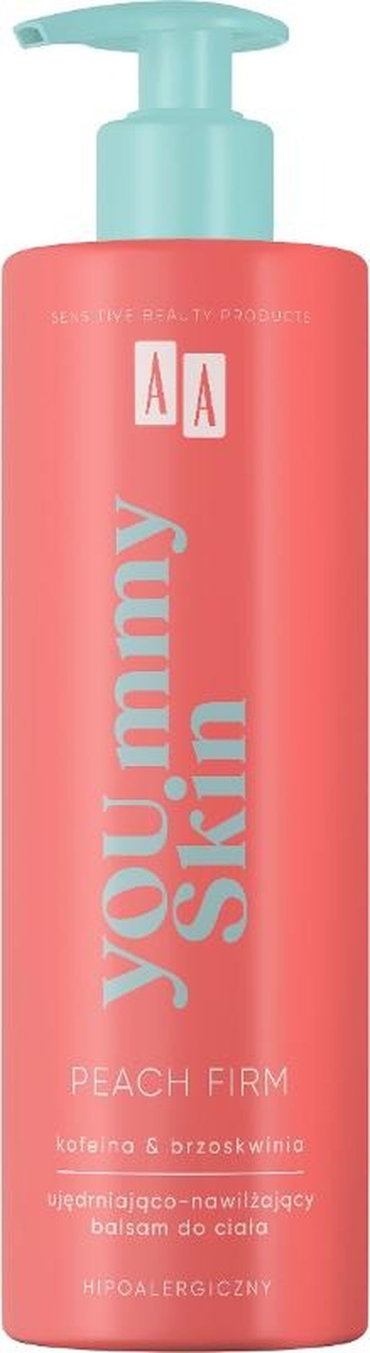 AA, Yoummy Skin Peach Firm, balsam do ciała ujędrniająco-nawilżający, 400 ml