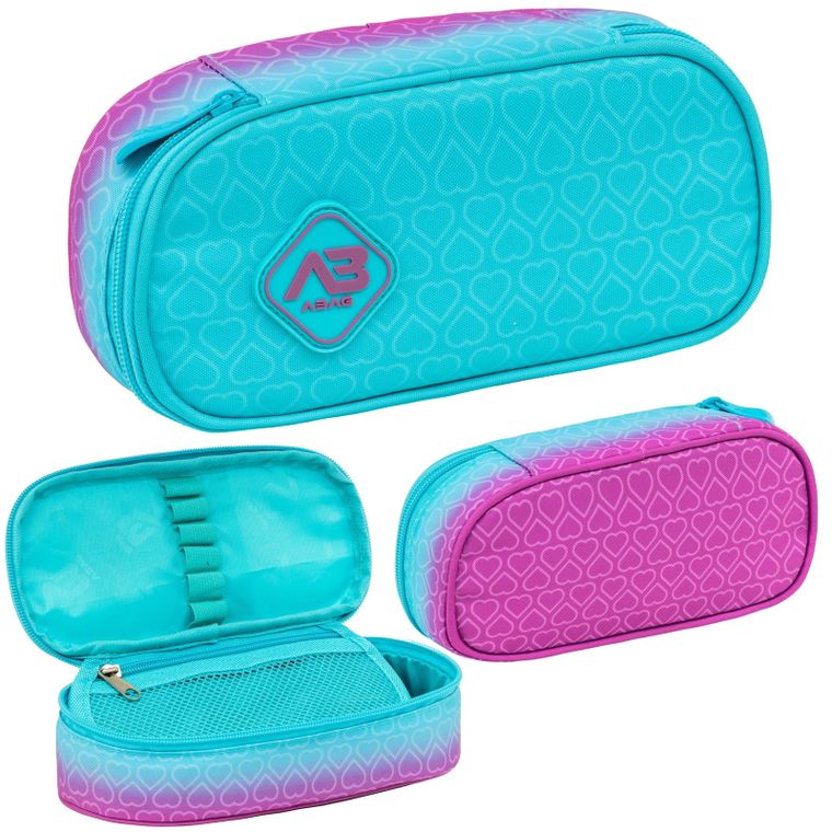 Abag, piórnik owalny, hexagon mint ombre