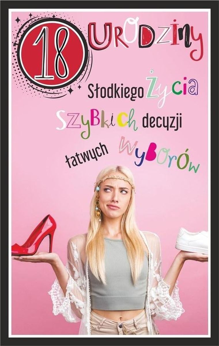 AbCard, kartka okolicznościowa, Urodziny 18 dziewczyna