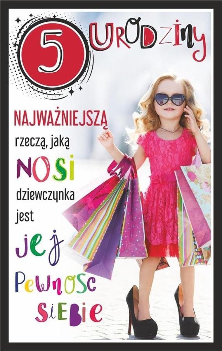AbCard, kartka okolicznościowa, Urodziny 5 dziewczynka