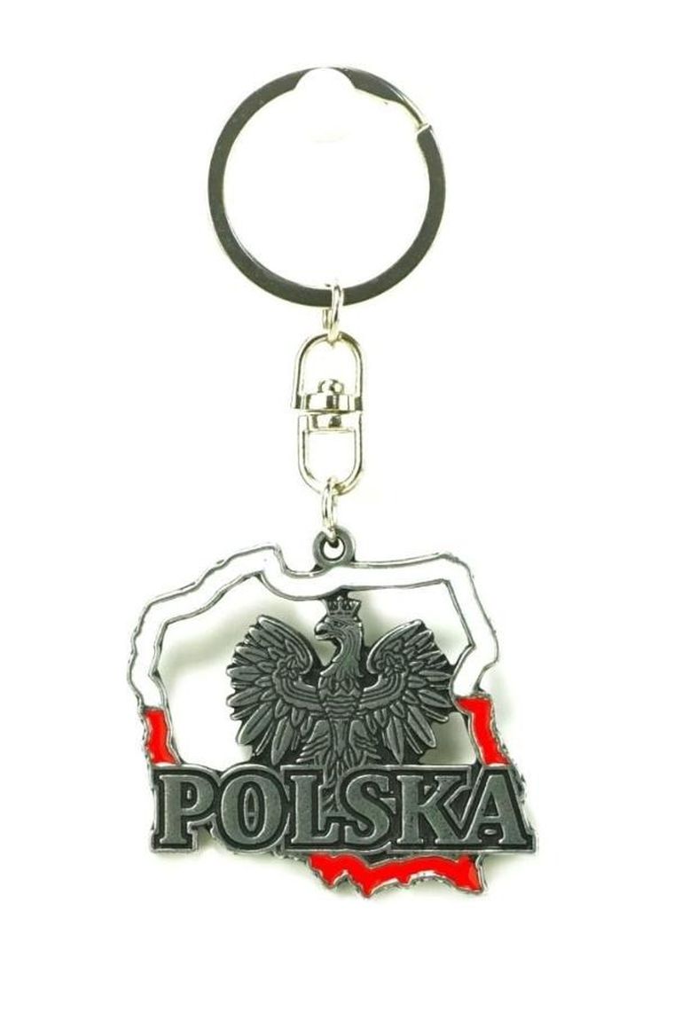 Abino, brelok metalowy, kontur Polski, 6 cm